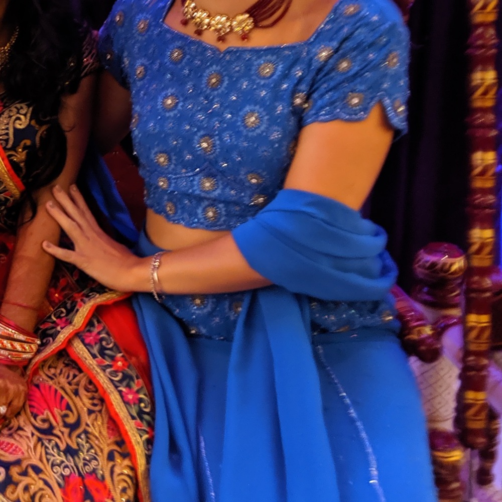 Blue Lehenga Choli, Traditional Indian Attire